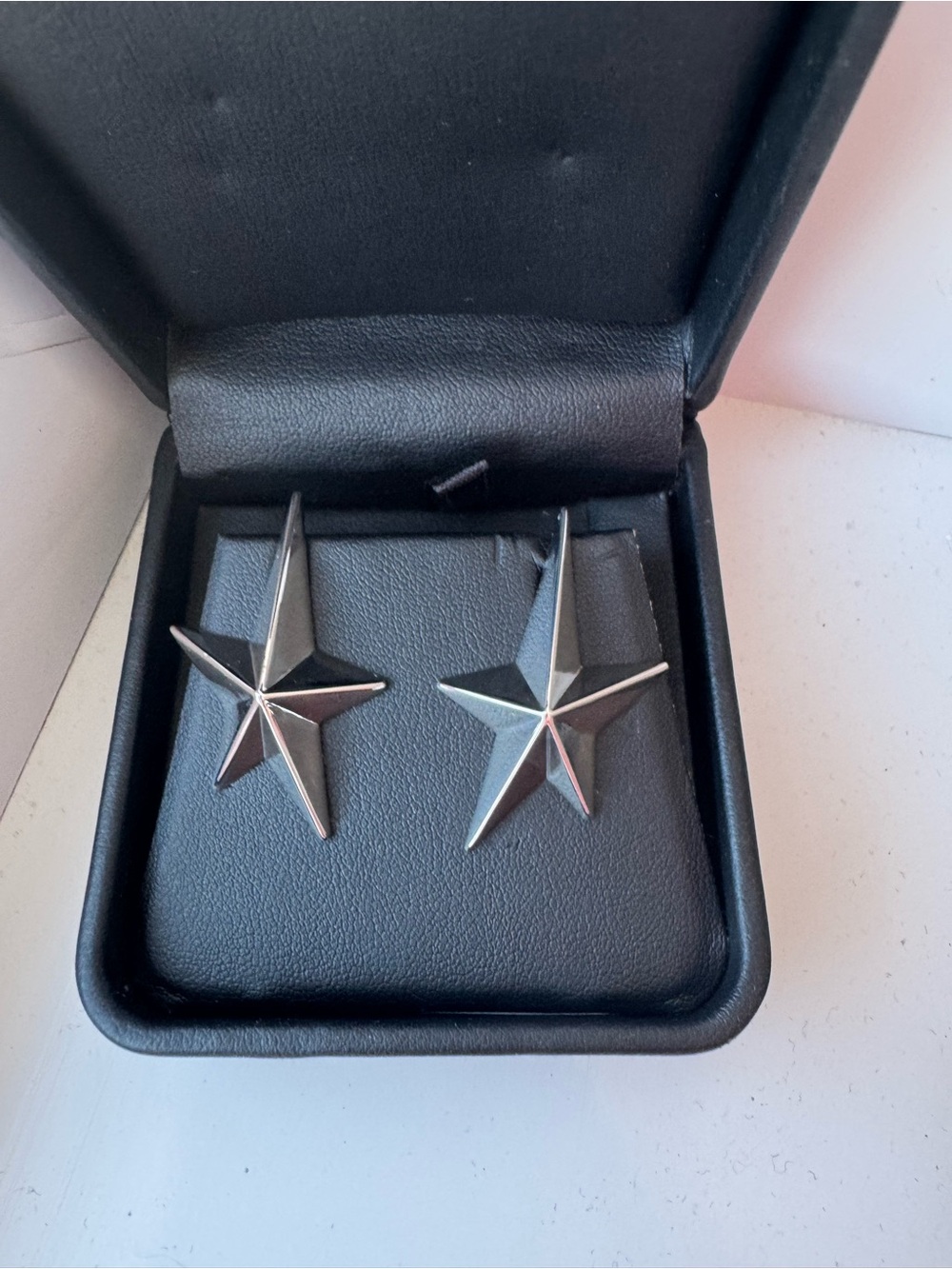 Thierry Mugler Silver Star Stud Earrings